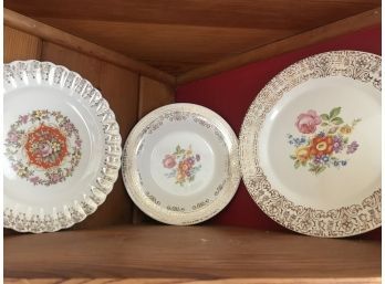 Triumph Limoges Warranted 22k Gold Plates And Bowls
