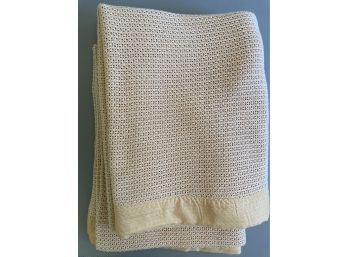 Pair Of Butterscotch Wool Blankets Each 86x66in