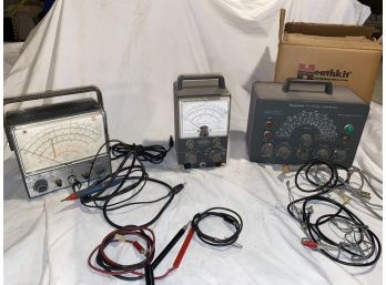 Heathkit And RCA Vintage Testing Devices Signal Generator Tube Volt Meter Ohmyst All Stored Well