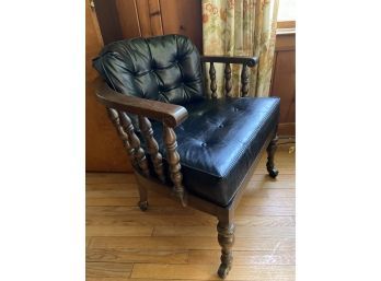 Elasta Seat Chair On Wheels Acushnet Process Co Wood Spindle Accent Armchair 27x25x26in New Bedford MA