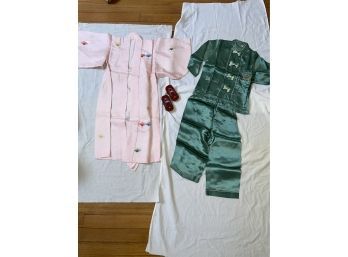 Vintage Childs Kimono Robe And Pajamas Size 4 From Japan