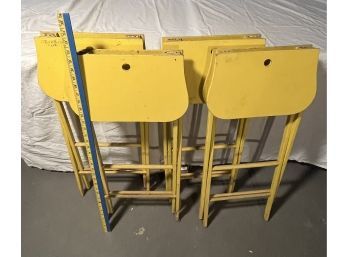 Four Small Yellow Standing Trays, One Need A New Hinge, 13.5x15x21