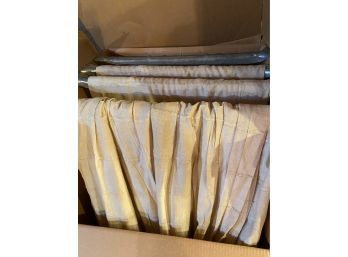 3 Cream Panel Curtains Drapes