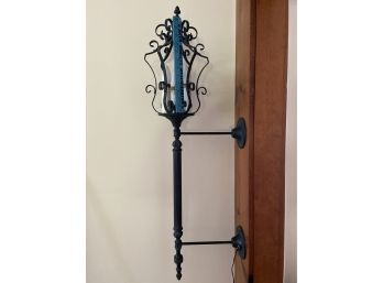 Medieval Style Verdigre Metal Wall Sconce 11x41in