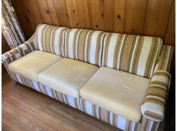 Rich Furniture Co Vintage Striped Sofa 7ftx33inx29in Comfy Couch Slipcover Seat Cushions And On Wheels