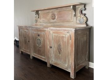 Apartment Dwellers! Multi-use Furniture Alert - Sideboard/desk With Hidden Chair - Rustic
