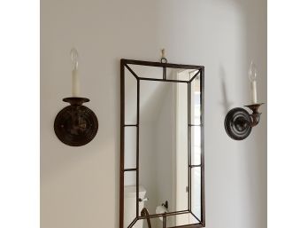 A Pair Of Bronze Finish Metal Sconces - Powder Room