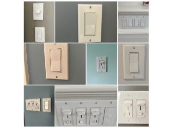 A Collection Of Light Switches And Outlet Covers In House