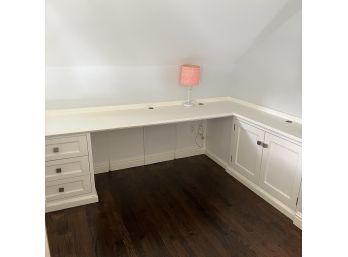 An L Shaped Built In Wood Work Station - Upstairs Office