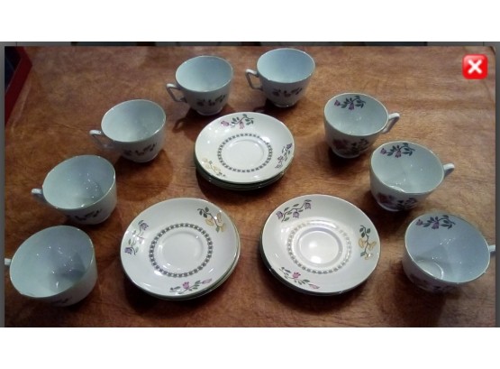 Spode Summer Palace, England Fine Stone Ware-  8 Cups & 5 Saucers