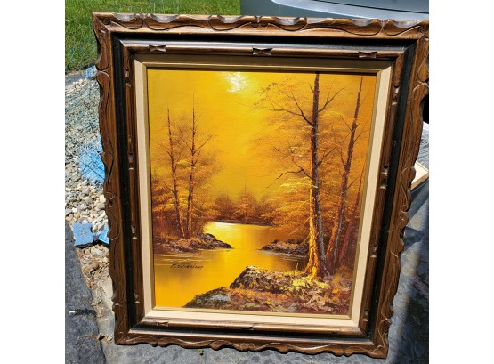 Beautiful Hues In This Framed Oil Painting On Canvas By R. Sutherland