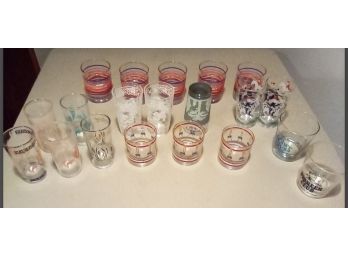 Crate With Collection Of 20 Piece Mixed Breakfast Glasses Including Vintage Glasses