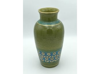 Large Vintage Aldo Londi Bitossi Thai Silk Vase - Made In Italy