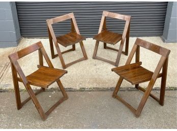 Set Of Aldo Jacober Style Folding Dining Chairs