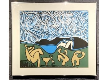 Vintage Picasso Serigraph Titled Bachannal With Goat
