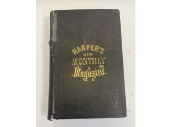 Antique 1850s Harpers New Monthly Magazine Book