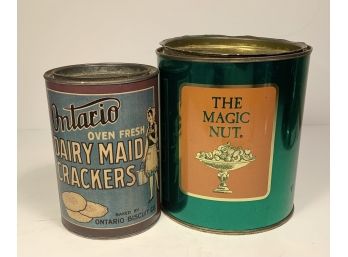 Lot Of 2 Tins: Ontario Crackers And The Magic Nut