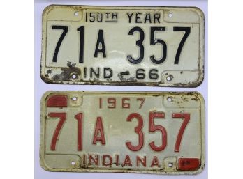 2 Matching License Plate Number From 1966-1967