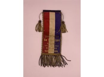 1909 Polish Antique Ribbon From Waterbury Connecticut