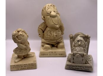 Group Of Russ Berrie & Wallace Berrie Gag Gift Statues From 1969