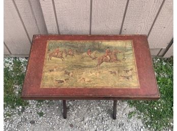 Vintage Hunting Scene Folding Table
