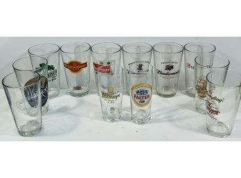 Lot Of 12 Beer Glasses