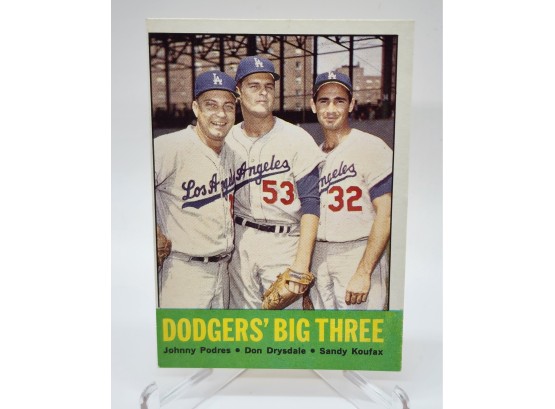 1963 Topps Dodgers Big Three Koufax, Drysdale & Padres