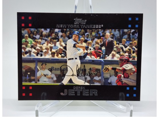 2007 Topps Derek Jeter Card With Mickey Mantle & George Bush