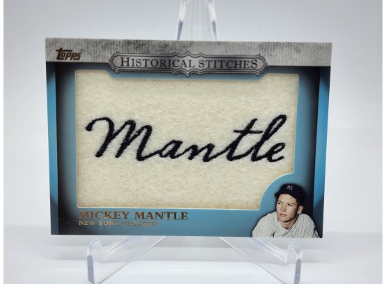 2012 Historical Stitches Mickey Mantle Relic Card