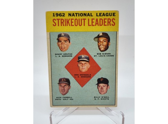 1963 Topps Strikeout Leaders - Sandy Koufax, Bob Gibson, Don Drysdale Etc