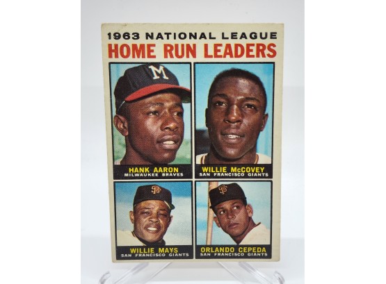 1964 Topps Home Run Leaders Hank Aaron, Willie Mays, Etc