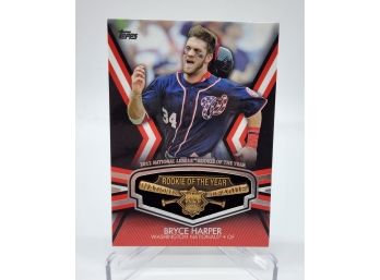 2013 Topps Bryce Harper Rookie Of The Year Medallion Relic Card