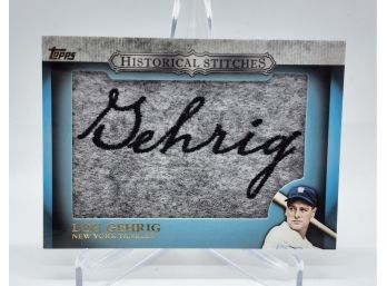 2012 Topps Historical Stitches Lou Gehrig Relic Card