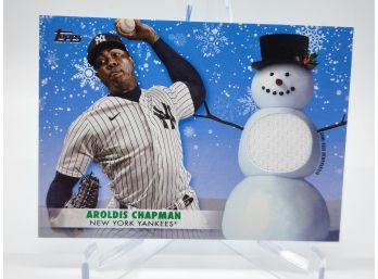2021 Topps Holiday Aroldis Chapman Game Used Jersey Relic Card