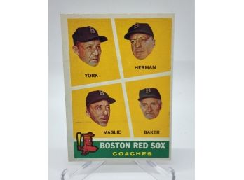 1960 Topps Red Sox Coaches Card