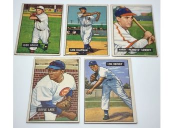 Lot Of 5 1951 Bowman Cards