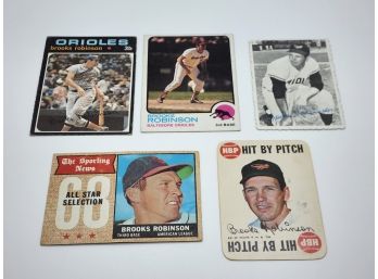 Lot Of 5 Vintage Brooks Robinson Cards