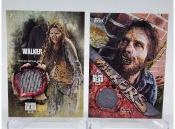 Pair Of Walking Dead TV Worn Clothing Relic Cards