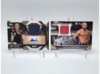 Lot Of 2 UFC Fighter Worn Clothing Autograph Cards