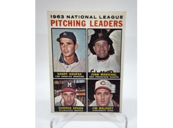 1964 Topps Pitching Leaders Sandy Koufax, Warren Spahn, Etc