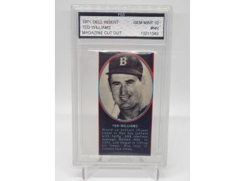1971 Dell Insert Ted Williams Magazine Cut Out Graded 10 Gem Mint