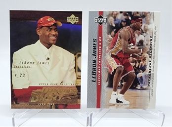 Pair Of Lebron James Rookie Cards