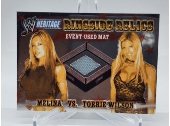 2007 Topps Chrome WWF Ringside Relics Event Used Mat Melina Vs Torrie Wilson