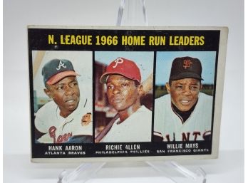 1967 Topps Home Run Leaders Hank Aaron & Willie Mays