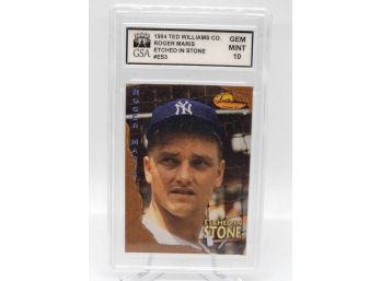 1994 Ted Williams Co. Roger Maris Etched In Stone Graded 10 Gem Mint