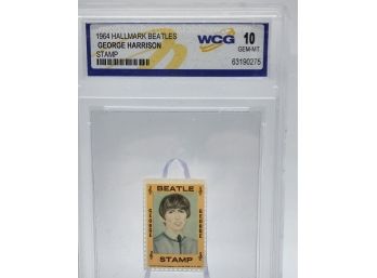 1964 Hallmark Beatles George Harrison Stamp Graded 10 Gem Mint