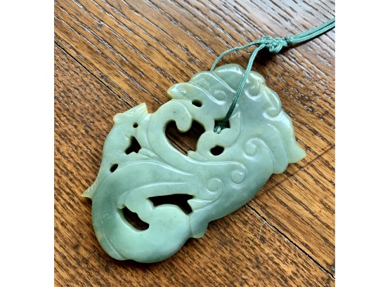 Antique Carved Jade Fob Pendant Chinese Year Of The Rat