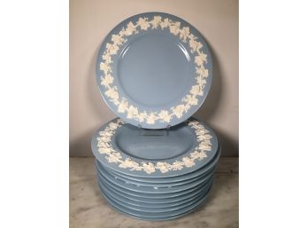 Fabulous Lot Of 11 Vintage Blue WEDGWOOD Queensware Dinner Plates - Glossy Finish - Fantastic Group Of Plates