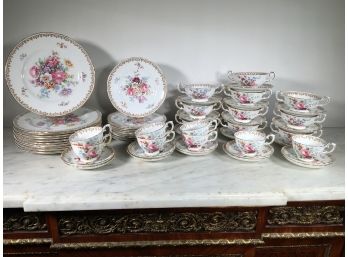 Fabulous Vintage STAFFORDSHIRE / England Fine China Set - Service For 10 - England's Bouquet Pattern - WOW !