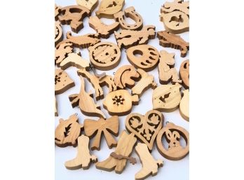 Lot Of 25 Handmade Wooden Christmas Ornaments